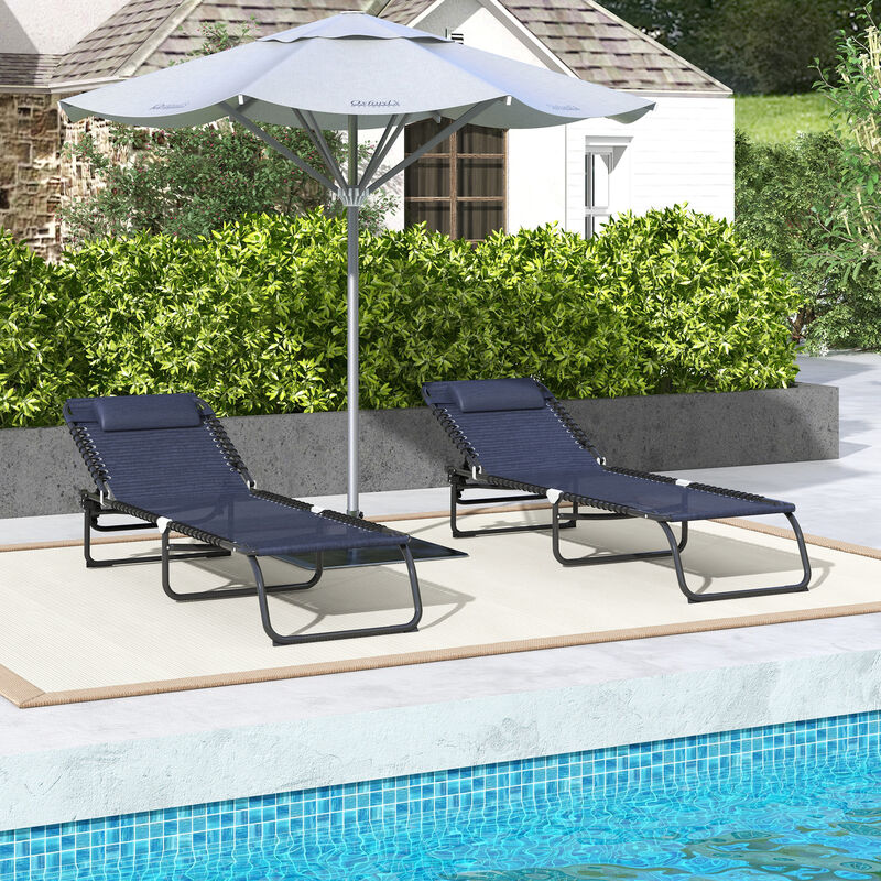 Hivvago 2 Adjustable Folding Chaise Lounge Chairs image number 6