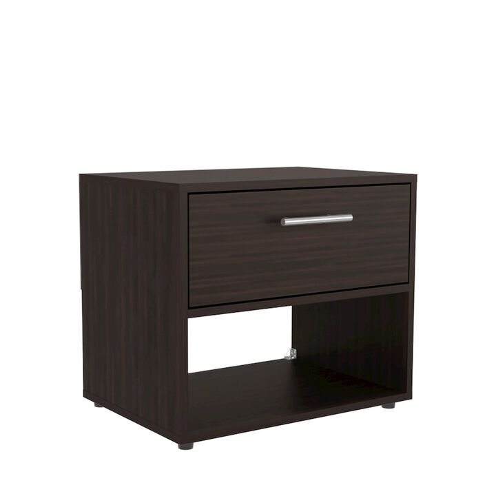 Tuhome Alpine Nightstand Dark Walnut MDF