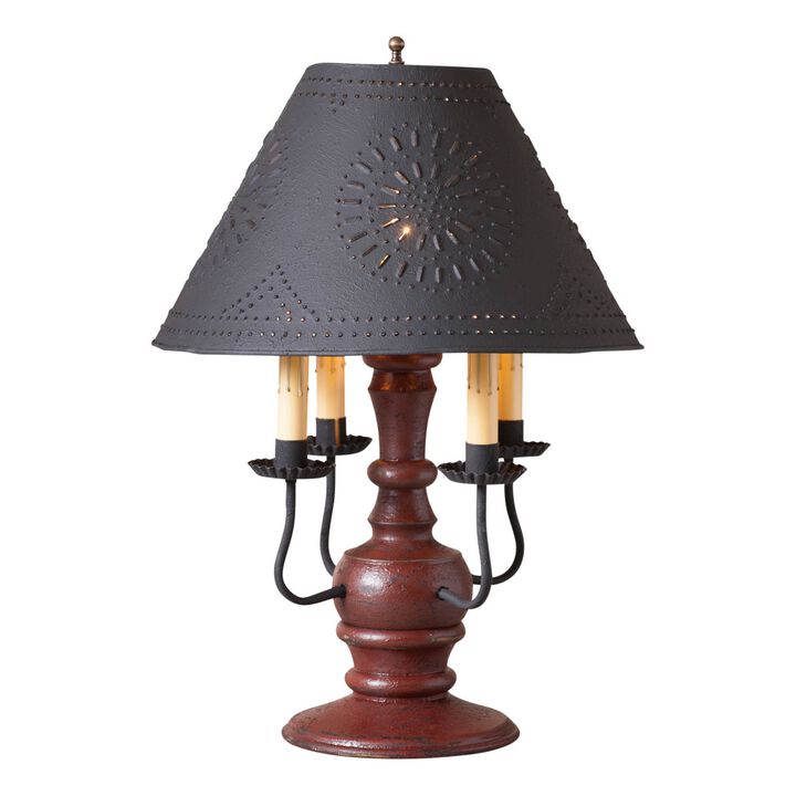 Cedar Creek Lamp In Americana Red With Black Shade