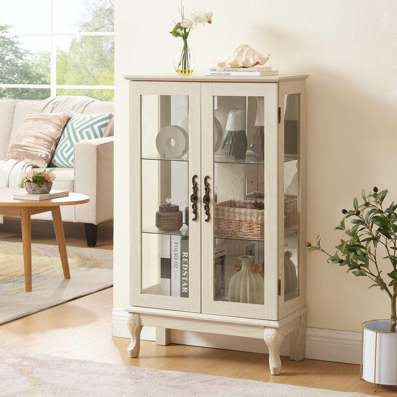 25.98 in. Display Cabinet with 2 Glass Doors