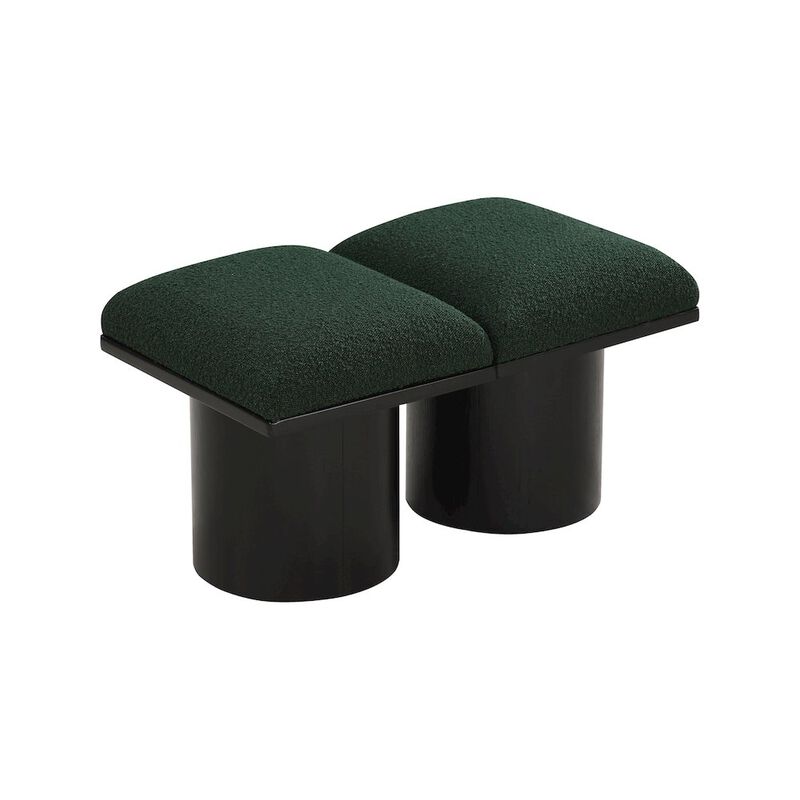 Meridian Furniture Pavilion Green Boucle Fabric Bench