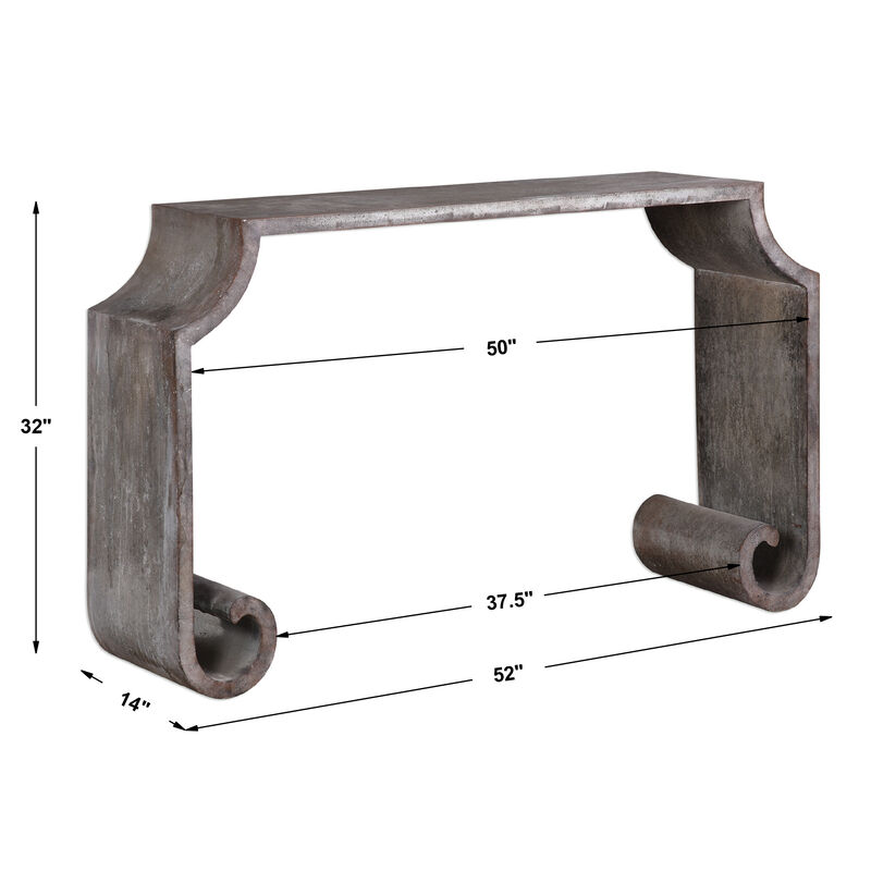 Agathon Stone Gray Console Table