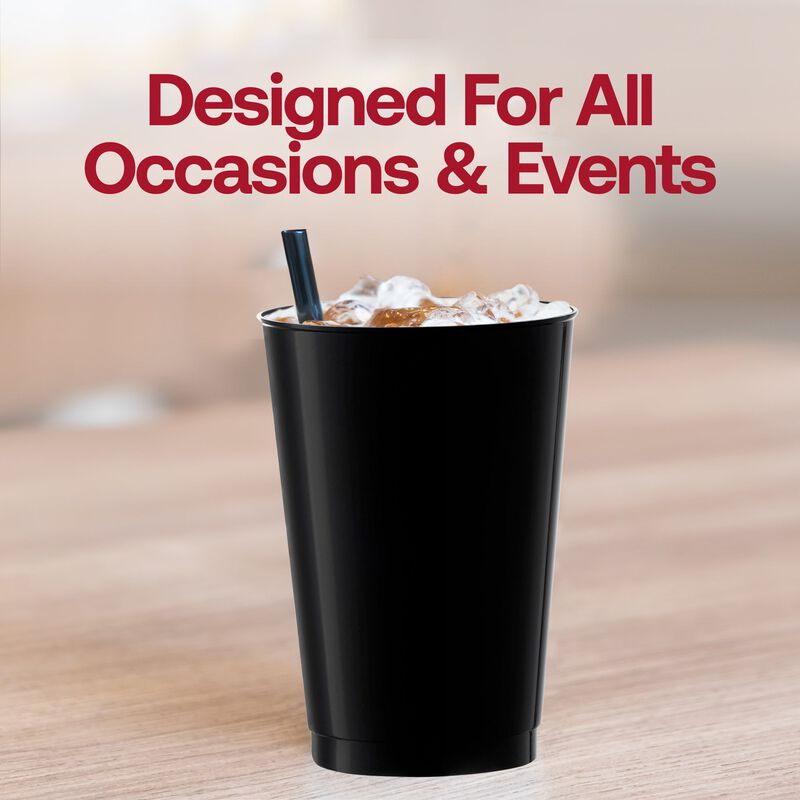 12 oz. Black Round Plastic Tumblers (240 Cups) image number 6