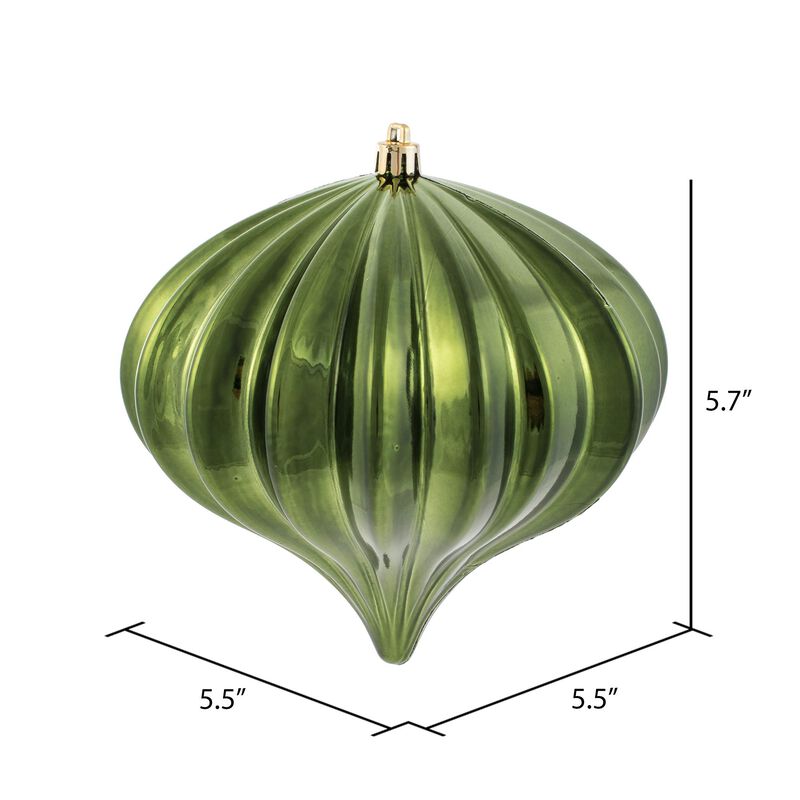 Vickerman 5.7" Moss Green Shiny Onion Christmas Ornament, UV Treated, Set of 3 image number 5