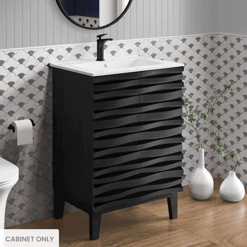Cascade 24" Bathroom Vanity in Black Cabinet Only image number 1
