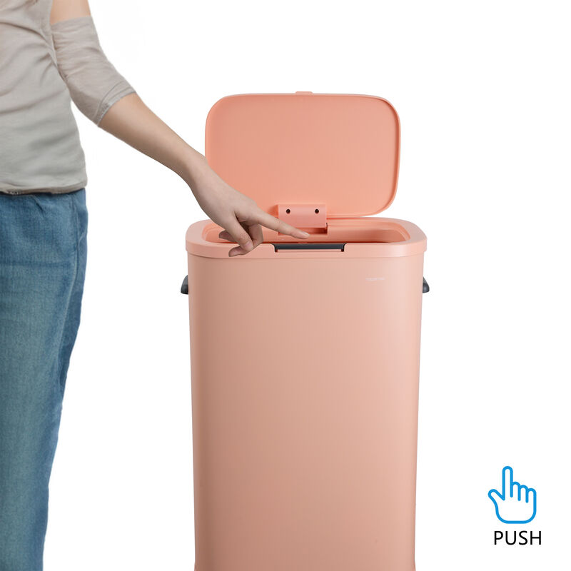 Tammi Kitchen 14.5-Gallon Slim Metal Push Button Trash Can