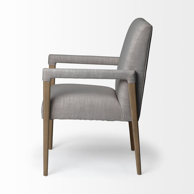 Louis Back Dining Arm Chair with Upholstered Fabric, Comfortable Dining Seating image number 2