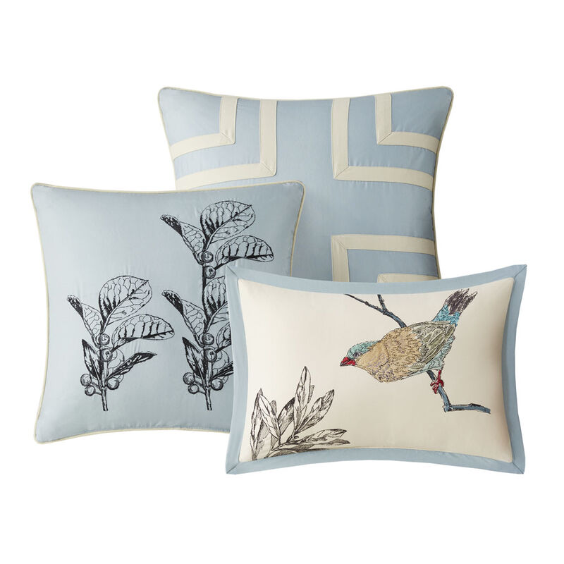 Gracie Mills Carrie Classic Leaf and Bird Printed 7-Piece Comforter Set
