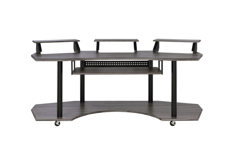 Eleazar Computer Desk, Black Oak image number 0
