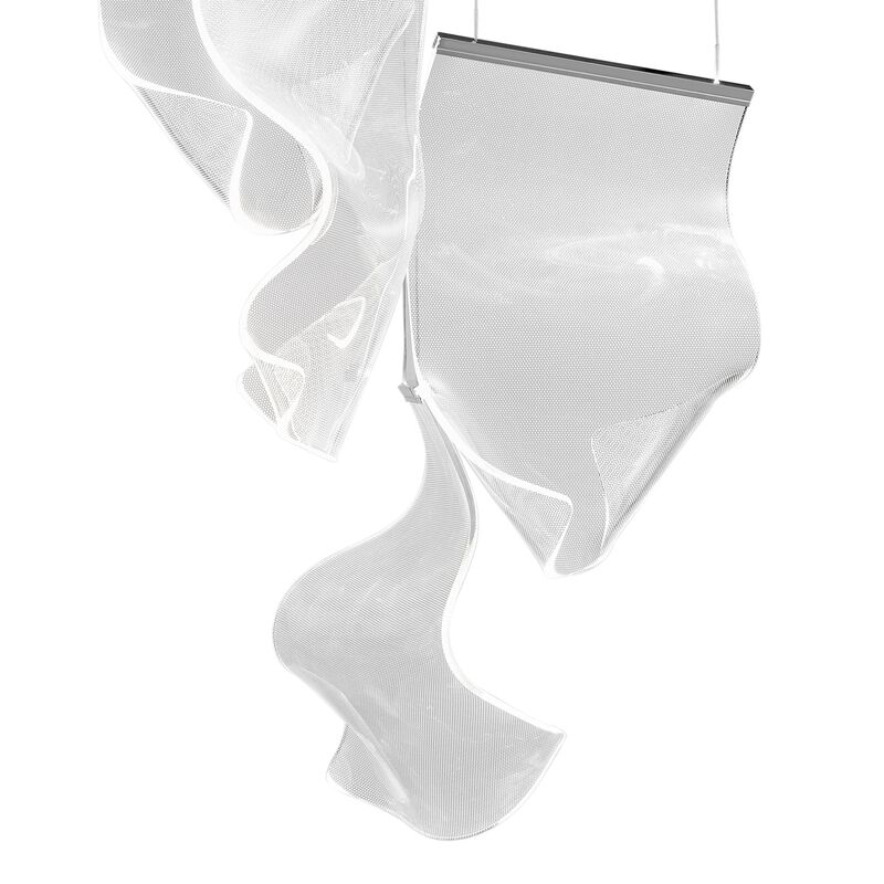 Acrylic Lace Chandelier Chrome Acrylic Integrated LED Dimmable