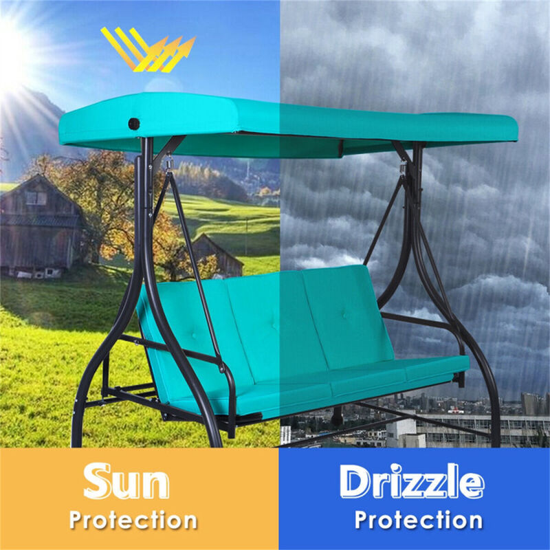 Weather-Resistant 3-Person Swing Chair with Folding Hammock Bed