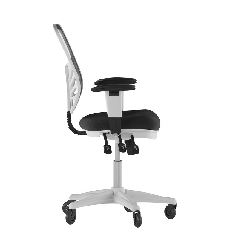 Nicholas Mid-Back   Mesh Multifunction Executive Swivel Ergonomic Office Chair with Adjustable Arms and Transparent Roller Wheels