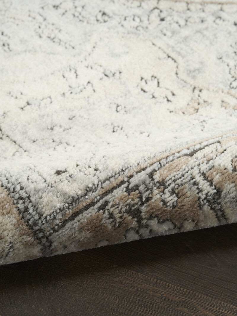 Quarry QUA18 Ivory/Gray/Taupe 2'2" x 10' Rug image number 3