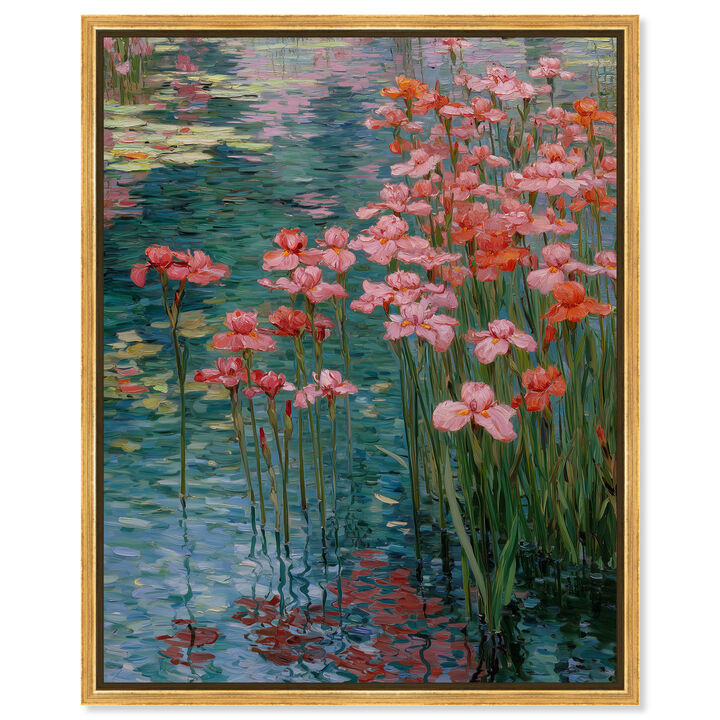 Irises in the Pond II Floral and Botanical Canvas Print by Art Remedy