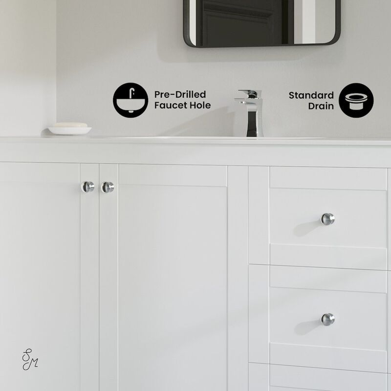 Cannes 48 Single, Two Doors, Three Drawers, Bathroom Vanity image number 2