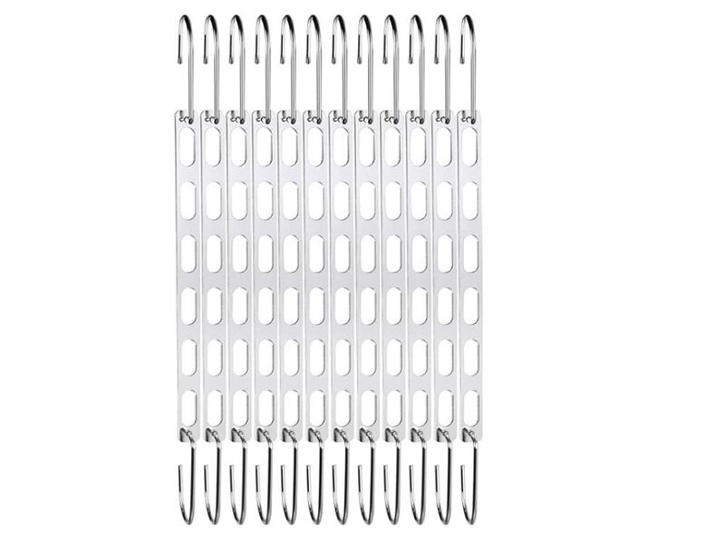 12-Pack Space-Saving Hangers for Clothes | Collapsible Metal Hangers Organizer image number 0