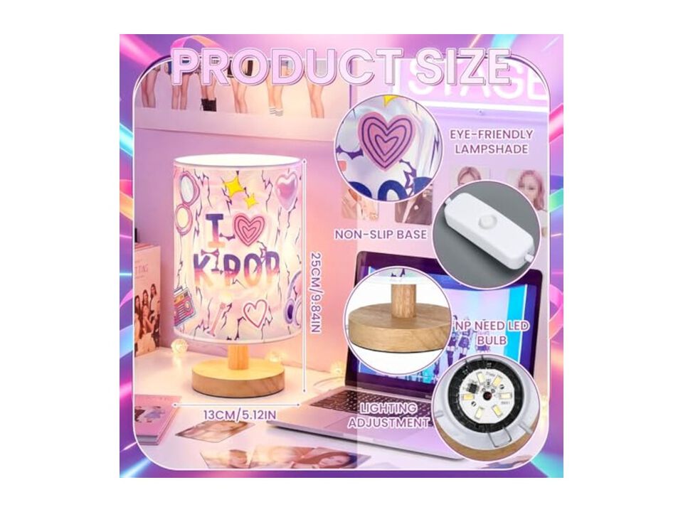 Dimmable 3 Color Bedside Lamp For Bedroom Bedside Purple