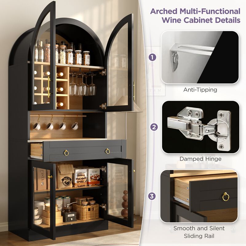 Bunnas Tall Arched Bar Cabinet image number 5