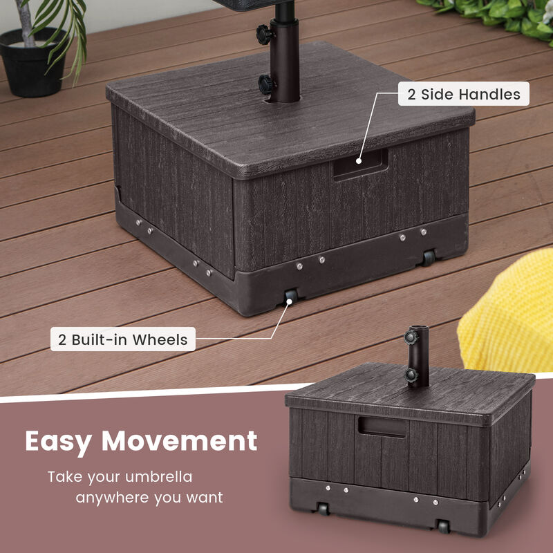 175 LBS Outdoor Fillable Umbrella Base with Table Tray