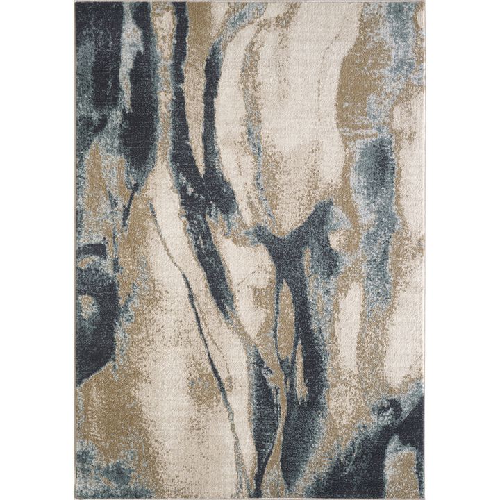 Avalon 5618 Ivory/Blue Wonder Area Rug, Size - 5'3 x 7'7