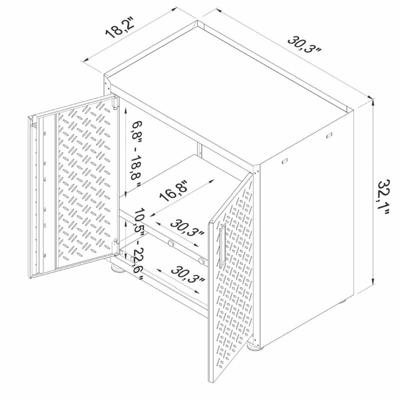 Fortress Gray Rolling Cabinet