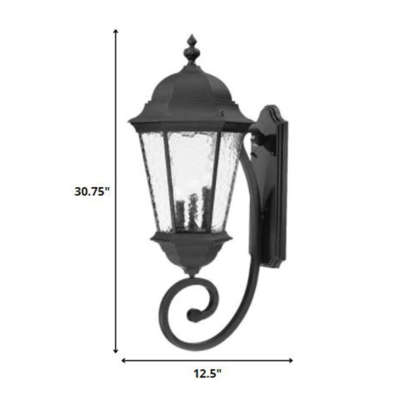 Hivvago Telfair 3-Light Matte Black Wall Light