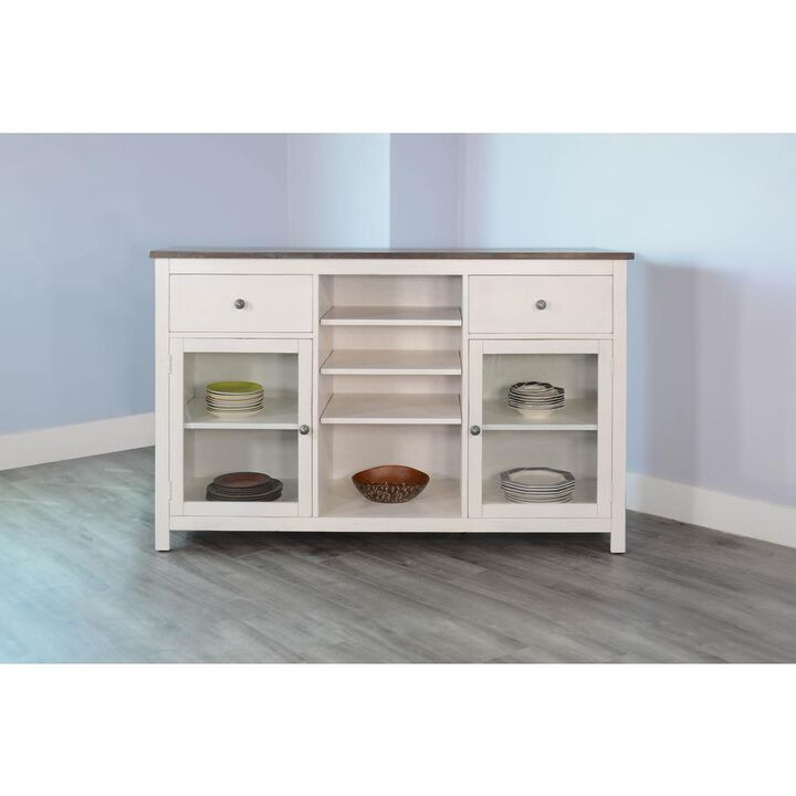 Sunny Designs Wood White Buffet with Drawers