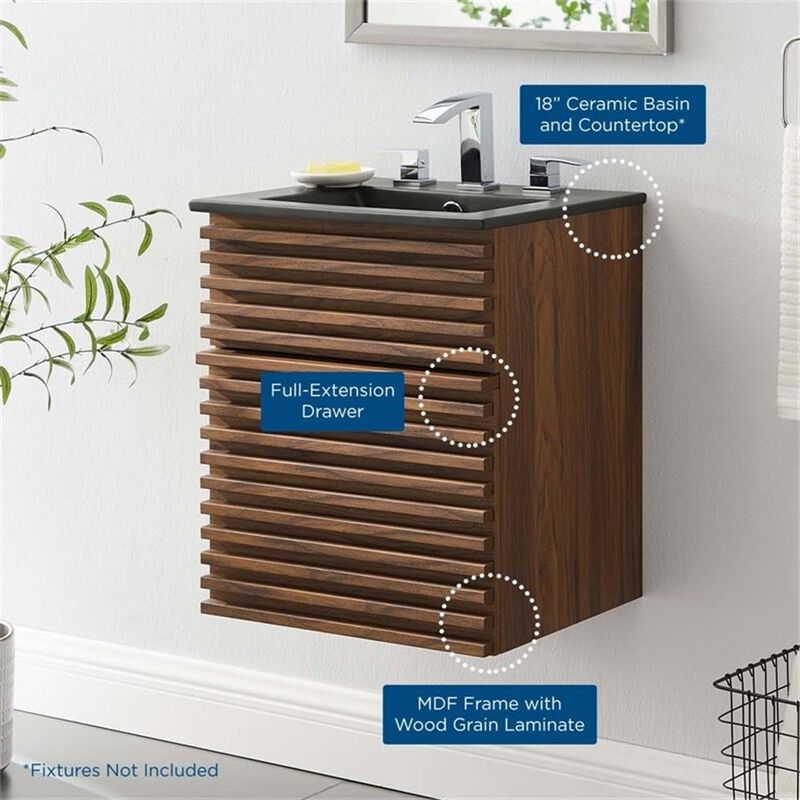 Render 18" Wall-Mount Bathroom Vanity image number 9