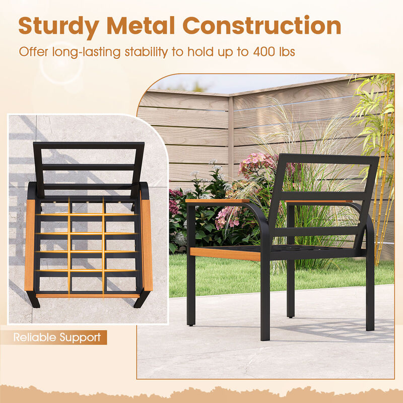 Grey 3-Piece Patio Conversation Set with Chairs and Coffee Table image number 6