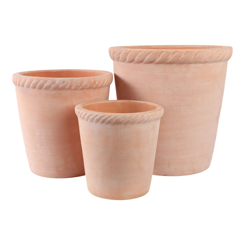S/3 9/12/15" Terracotta Planters, Natural image number 3