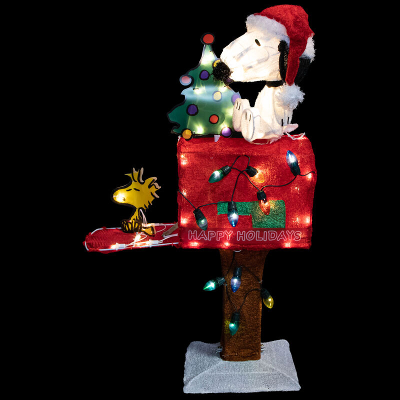 32" LED Lighted Peanuts Snoopy on Mailbox Outdoor Christmas Decoration - Clear Lights