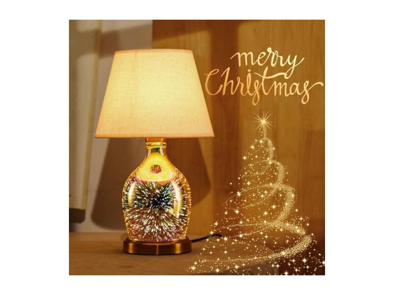 LED Modern Glass Desk Lamp For Living Room Bedroom Office Bulbs Included image number 3
