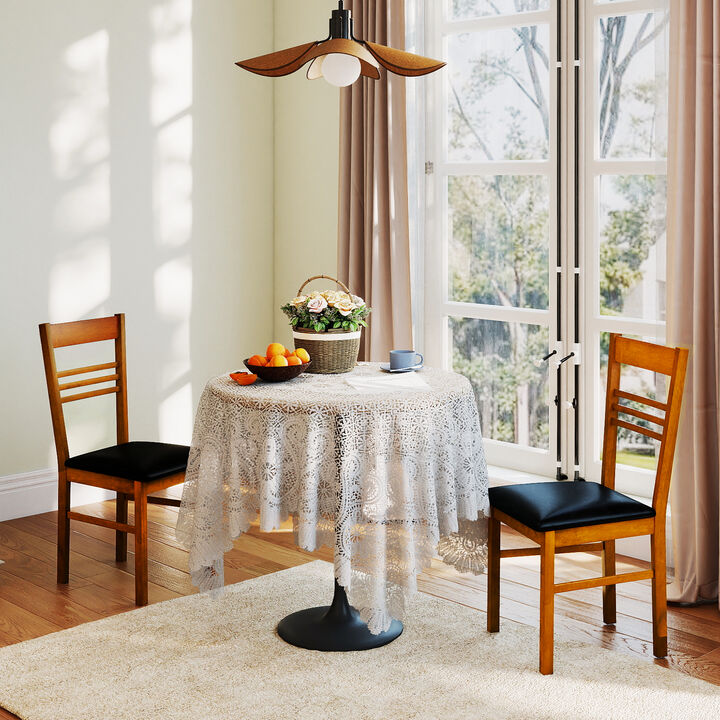 Wooden Dining Room Chairs Set of 2 with Durable Rubber Wood Construction