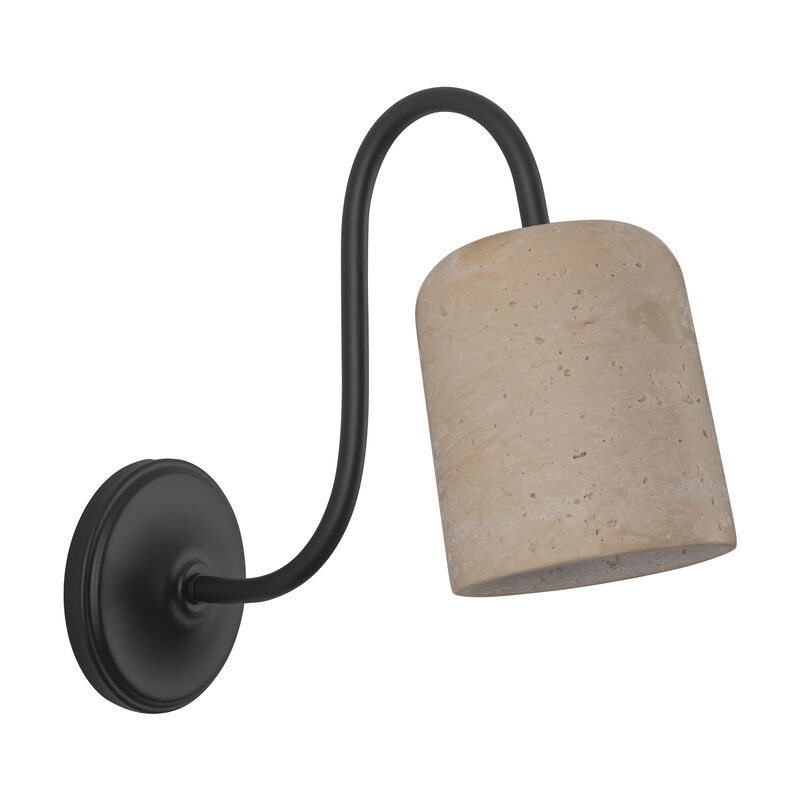 Bromley 5-in Damp-Rated Wall/Vanity Light with Natural Travertine Shade image number 2