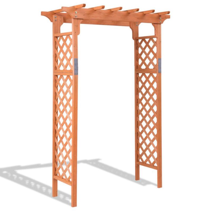 Hivvago 7 Feet Garden Wooden High Arbor Arch Plant Pergola