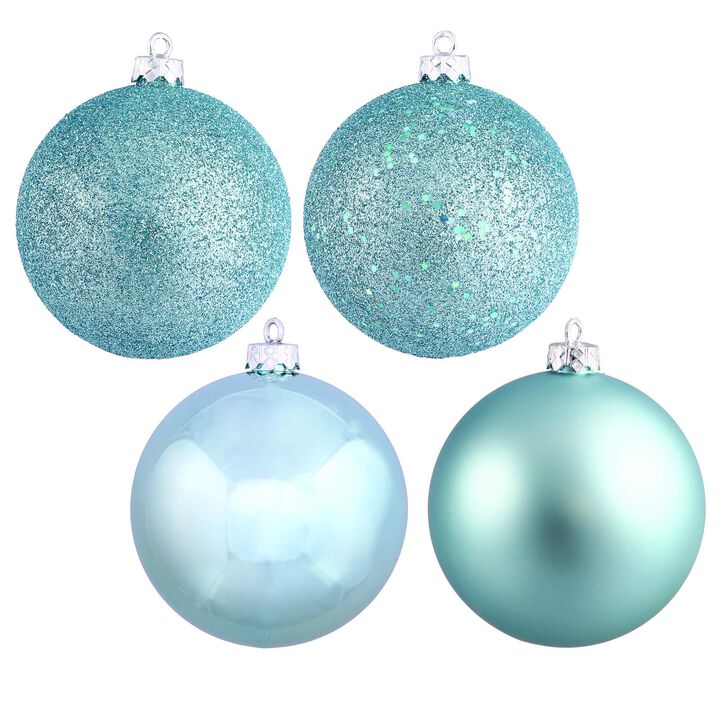 Vickerman 4 Finish Ornament Set, Includes 60 Per Box, 2.4-Inch, Baby Blue