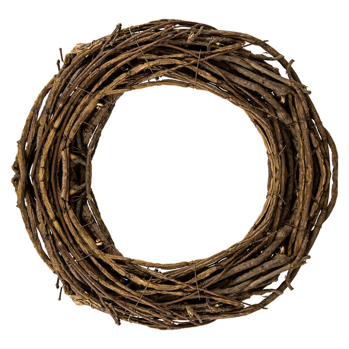Natural Grapevine and Twig Artificial Spring Wreath  12-Inch  Unlit