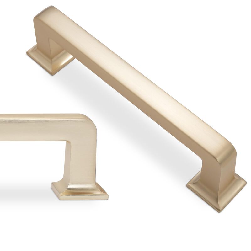 BUKOBYHE 10 Pack 3 Inch(76mm) Kitchen Cabinet Handles Champagne Bronze Cabinet Pulls Zinc Alloy Drawer Pulls Kitchen Hardware