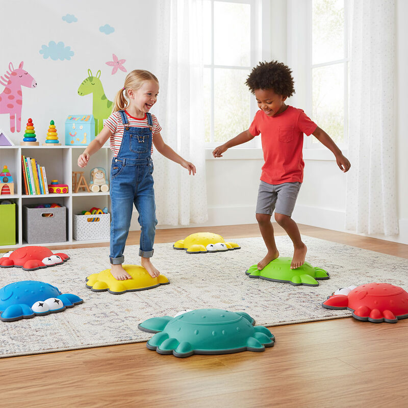Kids Stepping Stones 9 Piece Non Slip Toddler Balance Sensory Play Toys Multicolor image number 1