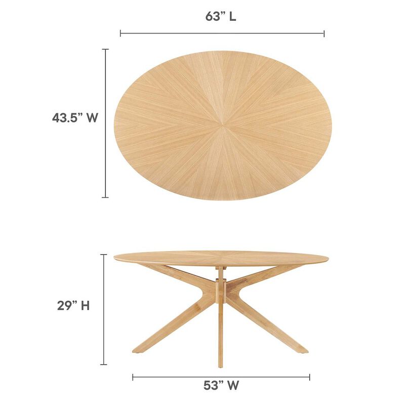 Crossroads 63" Oval Wood Dining Table image number 1