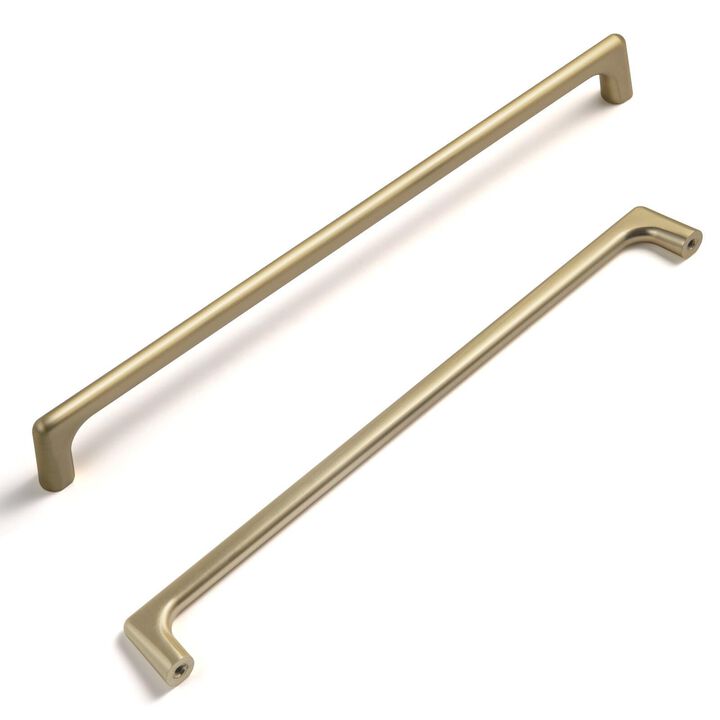 Goo-Ki Light Brass Cabinet Pulls with 10'' Hole Centers, Modern Style Zinc Alloy Cabinet Handles for Dresser,Wardrobe,Cupboard-