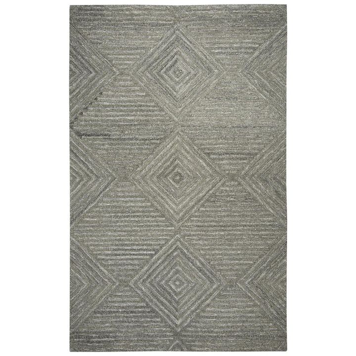 Hand Tufted Cut & Loop Pile Wool Rug, 3' x 5'