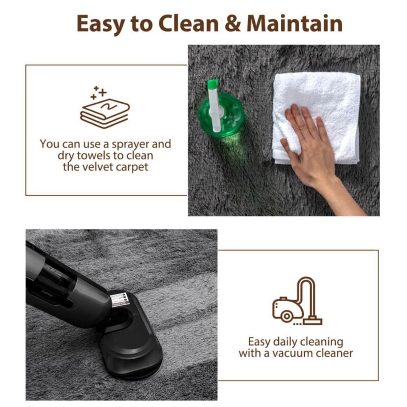 Hivvago Modern Fluffy Soft Shag Rug with Non-slip Grip Dots