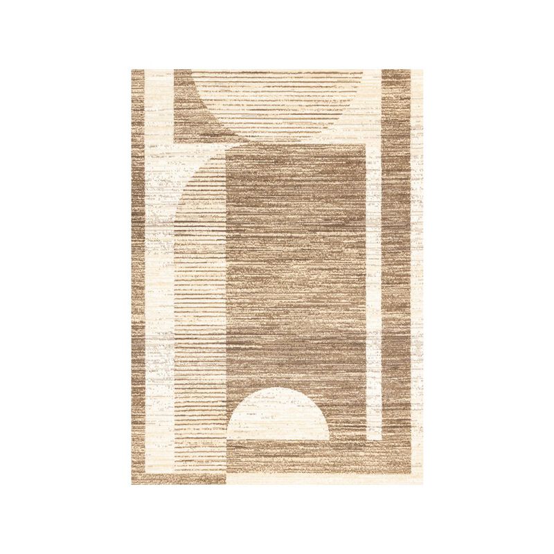 Novelle Home Abstract Geometric Rug in Brown Beige, 7x10 Rug Comfy Area Rug for Homes image number 0