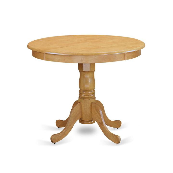 East West Furniture Antique  Table  36  Round  with  Oak  Finish