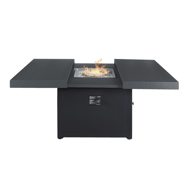 42" Black Square Fire Table