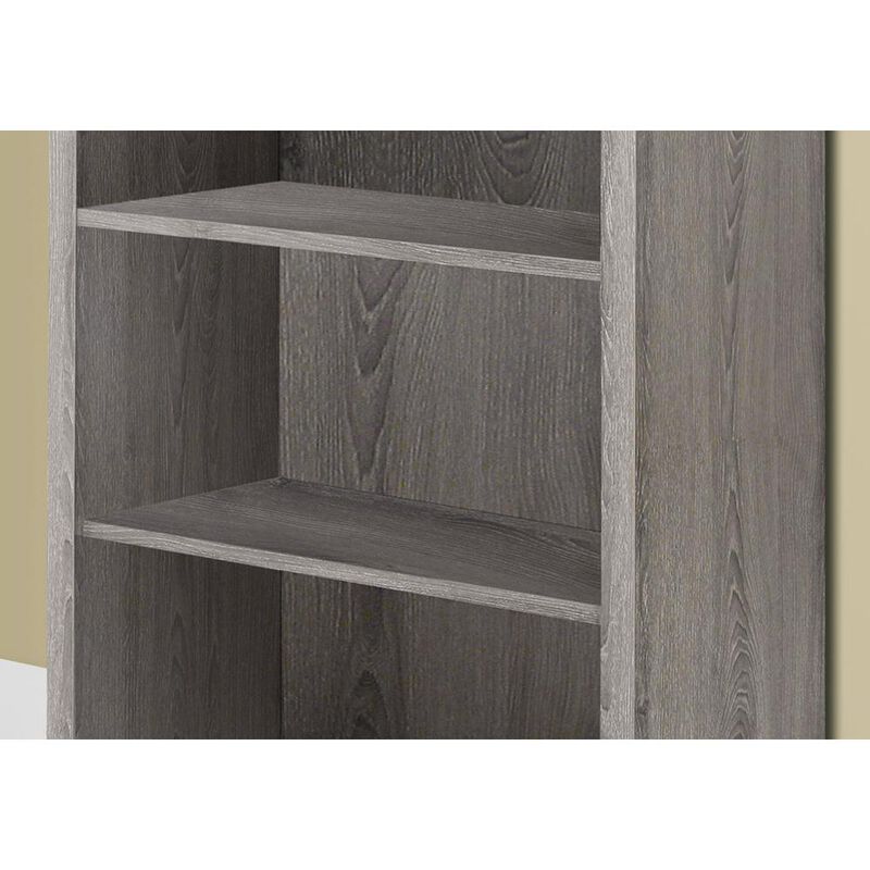 Bookshelf, Bookcase, Etagere, 5 Tier, 48H, Office, Bedroom, Brown Laminate