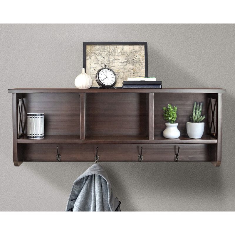 American Furniture Classics Decorative Coat Rack and Storage Accent Rack in Espresso image number 2