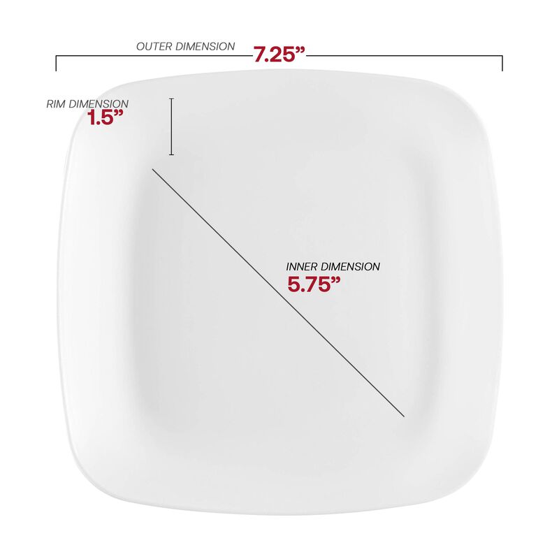 Solid White Flat Rounded Square Plastic Dinnerware Value Set (40 Sets) image number 3