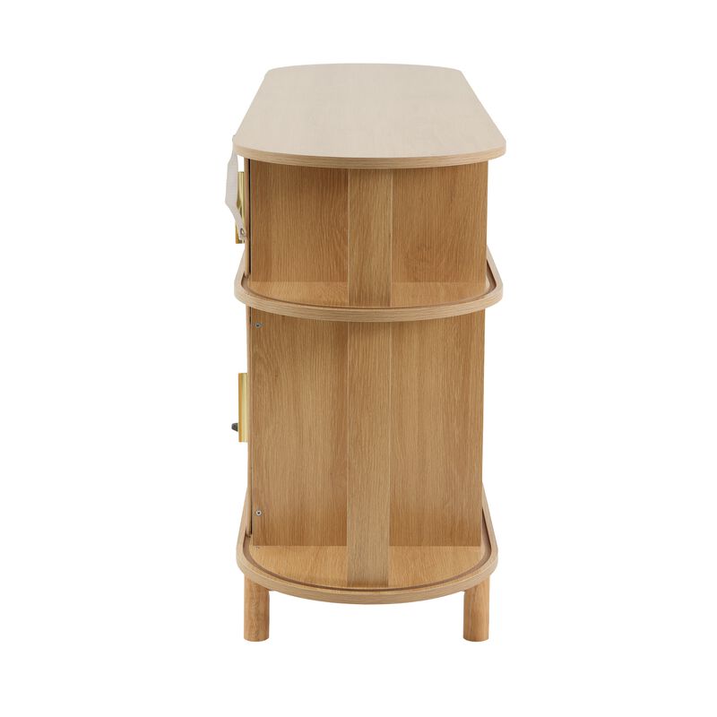 Jixrex 4 Sliding Fluted Doors Sideboard image number 7